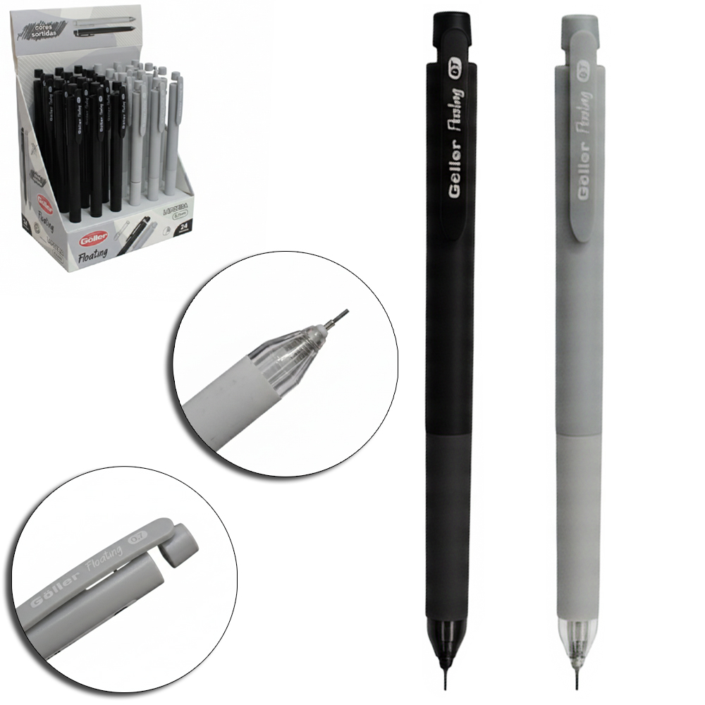 LAPISEIRA FLOATING PRETO / CINZA 0.7MM COM 24 PECAS DP PLAY