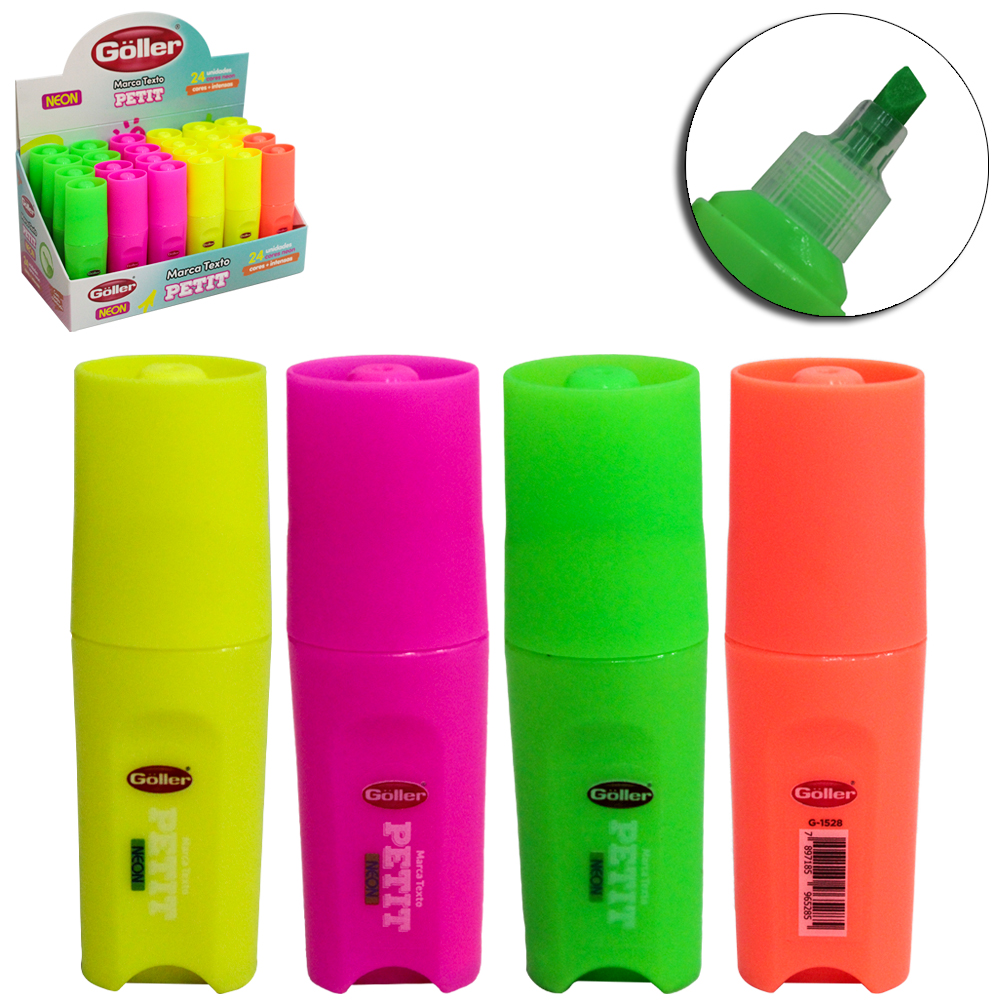 CANETA MARCA TEXTO PETIT NEON COM 24 PECAS DP PLAY