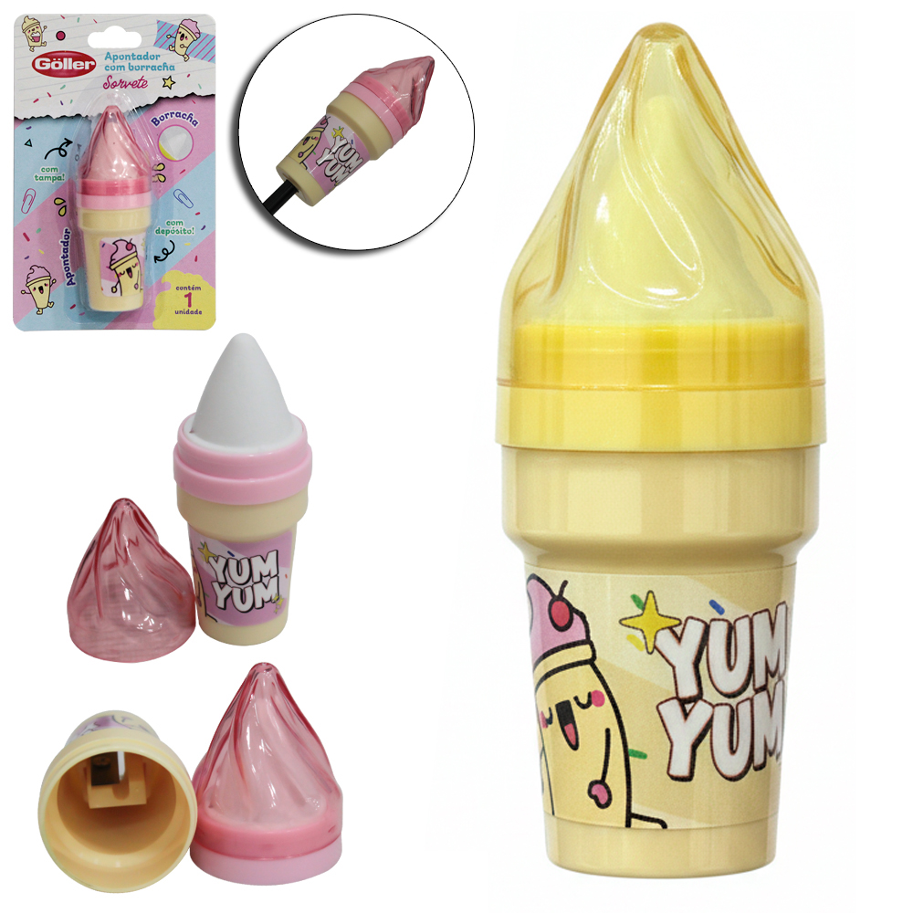 APONTADOR COM DEPOSITO E BORRACHA SORVETE