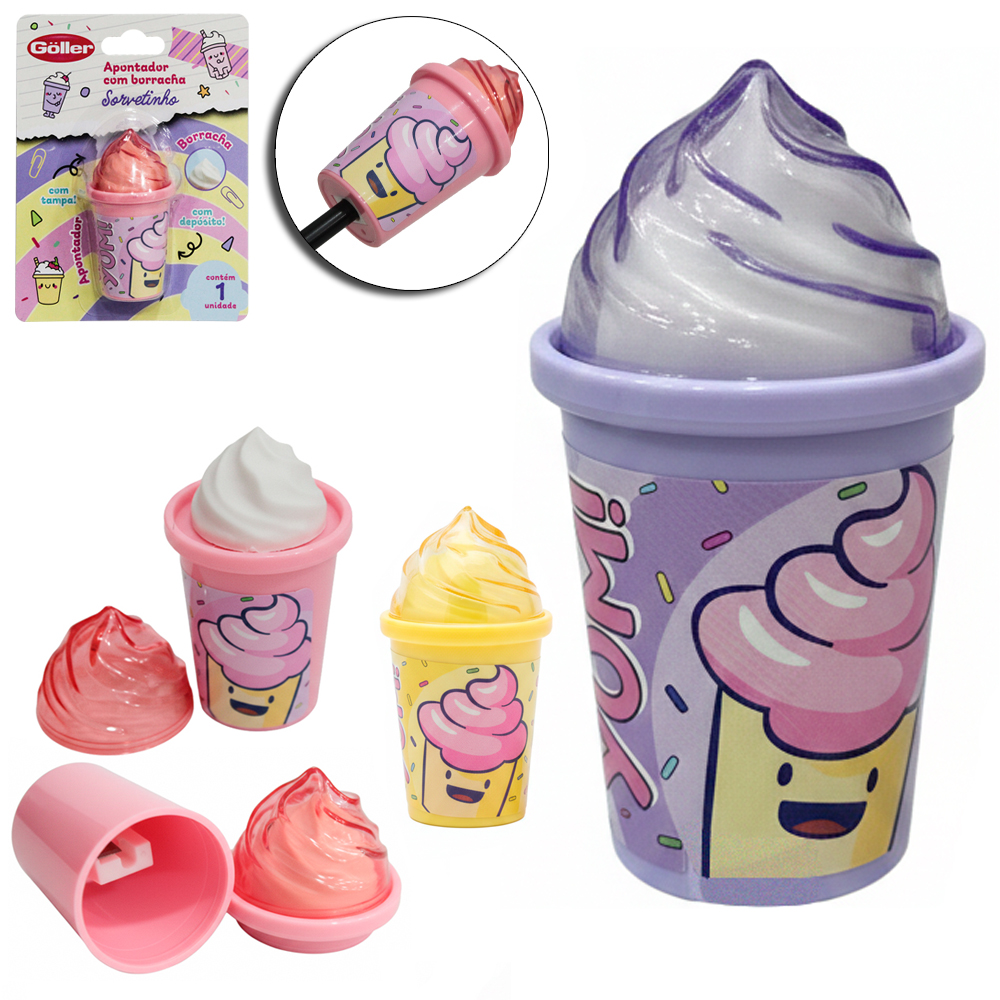 APONTADOR COM DEPOSITO E BORRACHA SORVETE