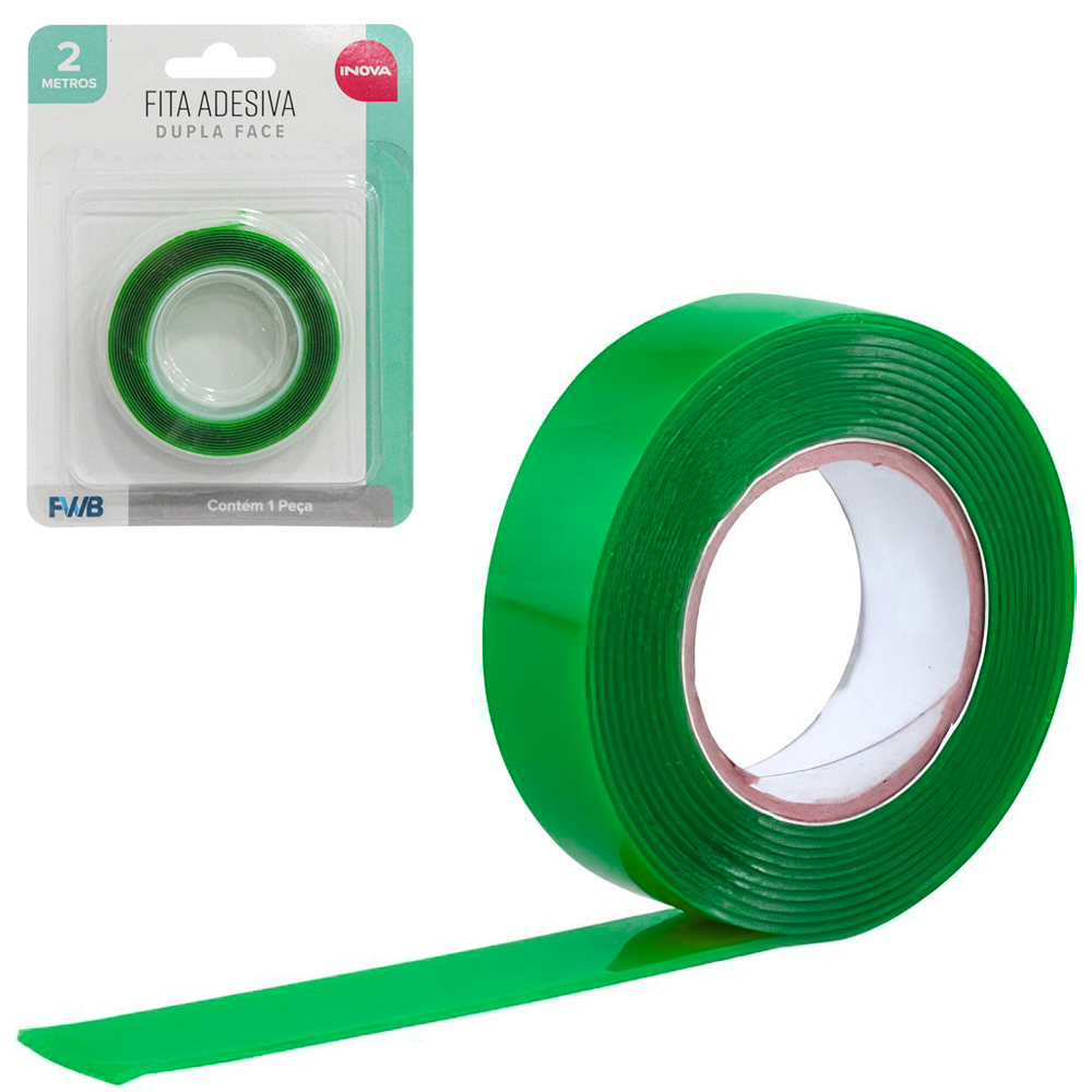 FITA ADESIVA DUPLA FACE TRANSPARENTE PERMANENTE INOVA 18MMX2M