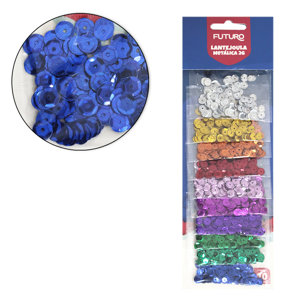 LANTEJOULA METALICA COM 10 SAQUINHOS 2G