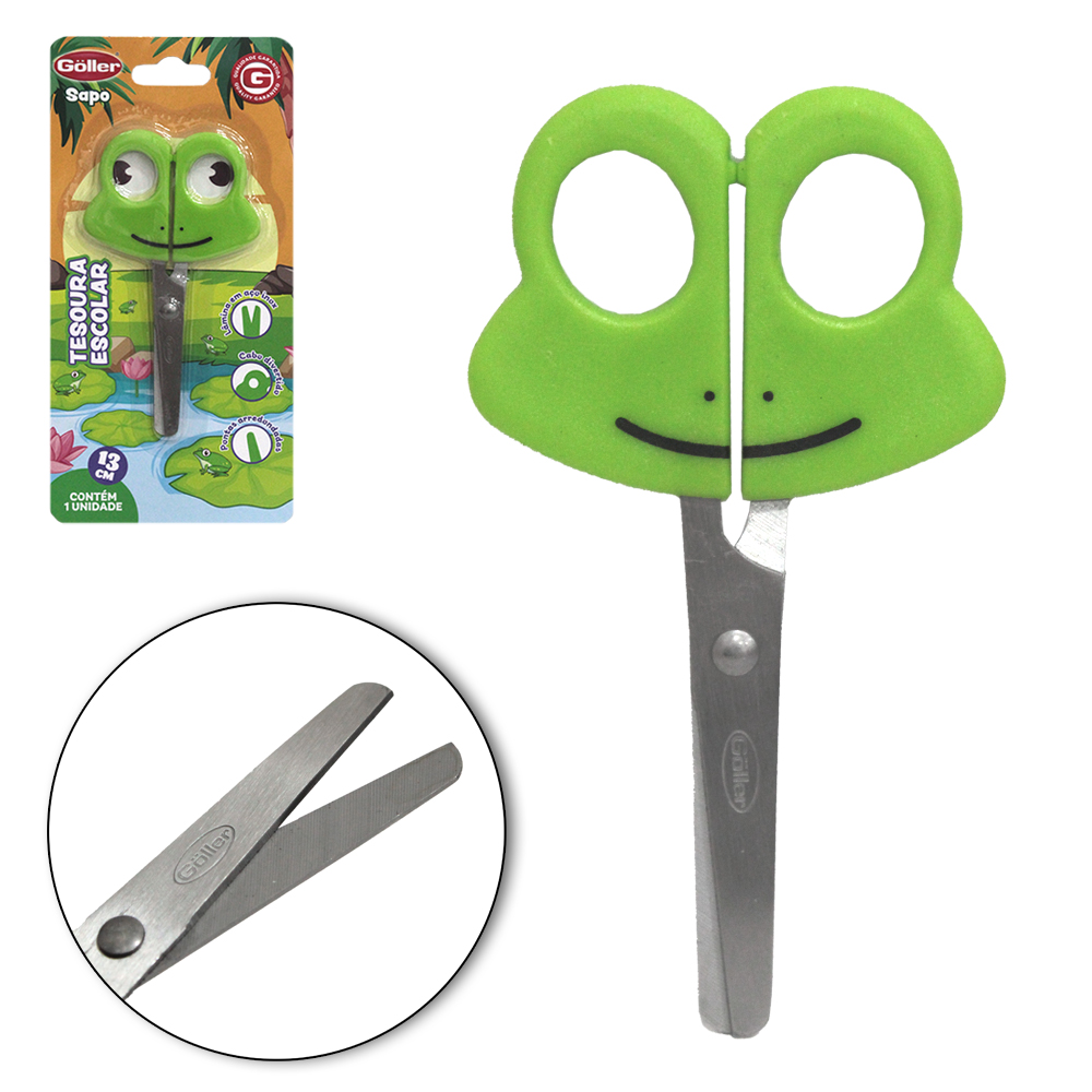 TESOURA ESCOLAR DE INOX SAPO 5'' 13CM