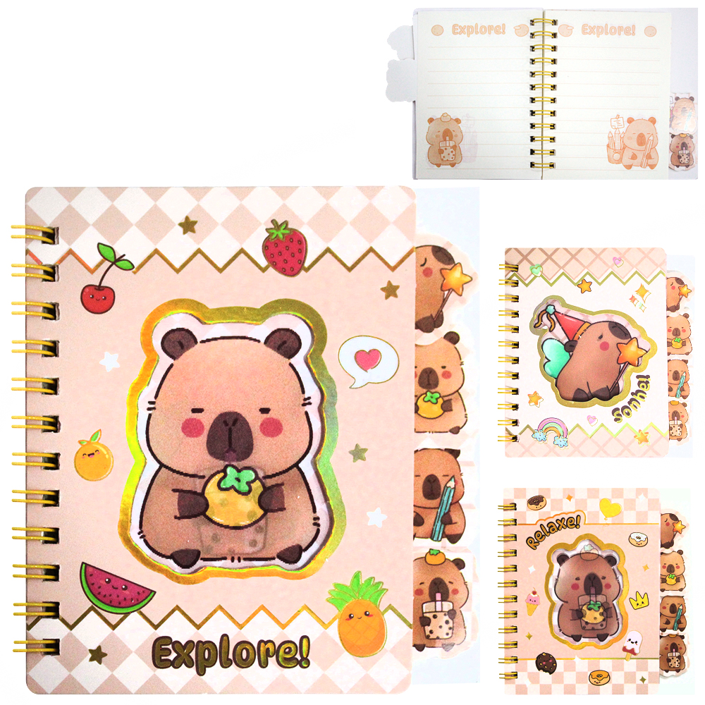 CADERNETA / BLOCO DE ANOTACAO ESPIRAL CAPIVARA PAPER 55 FOLHAS 11,5X10,5CM