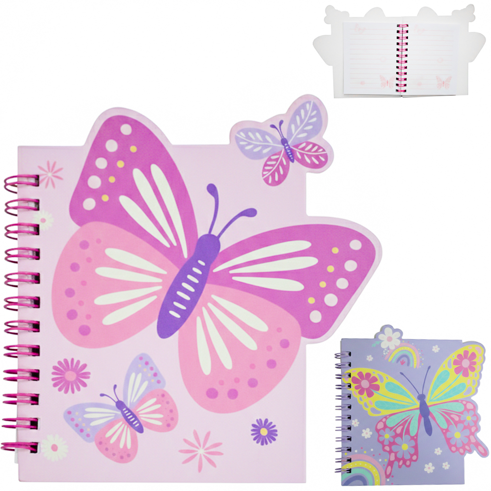 CADERNETA / BLOCO DE ANOTACAO ESPIRAL BORBOLETA PAPER 60 FOLHAS 11,8X9,8CM