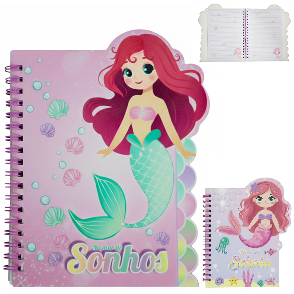 CADERNO CADERNETA / BLOCO DE ANOTACAO ESPIRAL SEREIA PAPER 58 FOLHAS 17X12CM