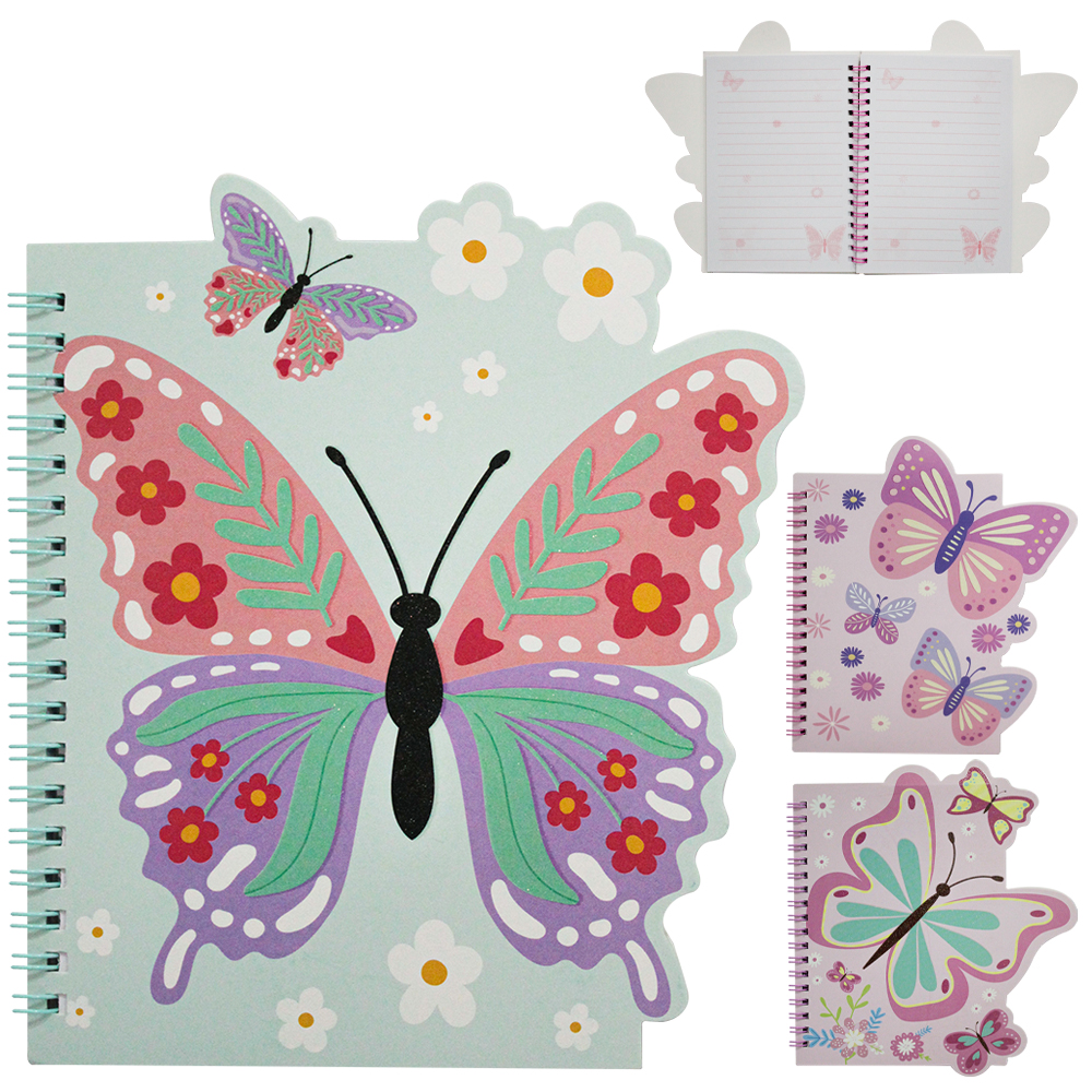 CADERNO CADERNETA / BLOCO DE ANOTACAO ESPIRAL BORBOLETA PAPER 58 FOLHAS 17X12CM