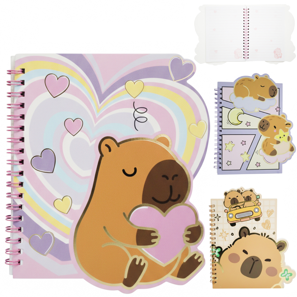 CADERNO CADERNETA / BLOCO DE ANOTACAO ESPIRAL CAPIVARA PAPER 58 FOLHAS 17X12CM