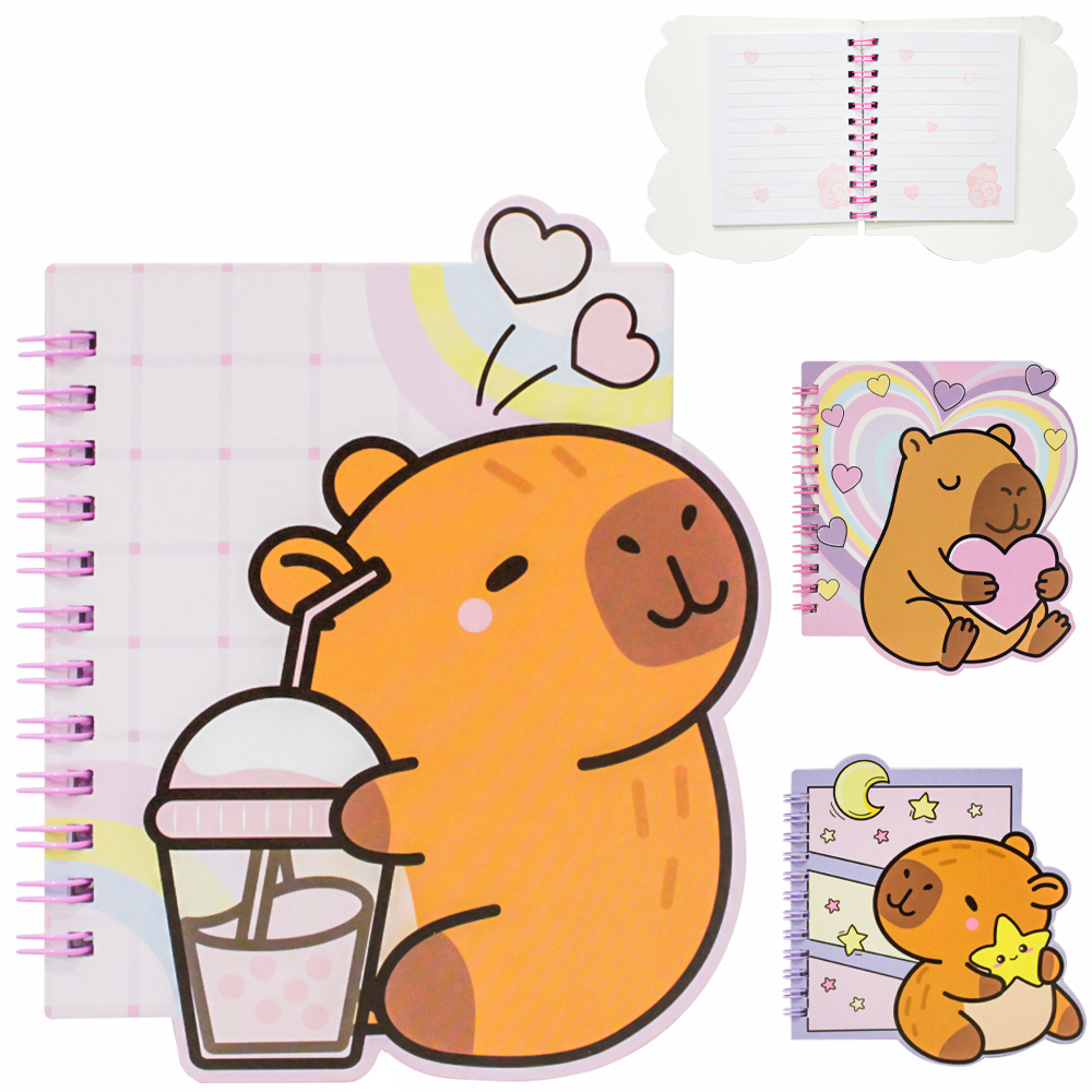 CADERNO CADERNETA / BLOCO DE ANOTACAO ESPIRAL CAPIVARA PAPER 60 FOLHAS 11,8X9,8CM 