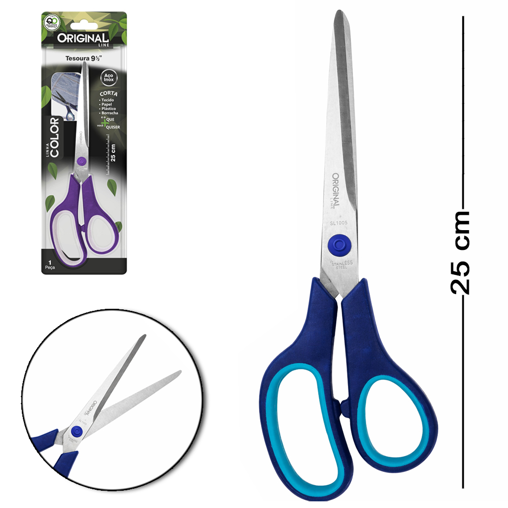 TESOURA MULTIUSO DE INOX COLOR 9½'' 25CM