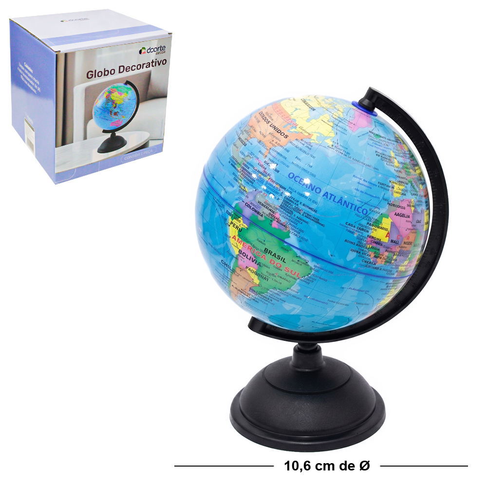 GLOBO TERRESTRE GIRATORIO POLITICO P DECOR 10,6CM DE Ø