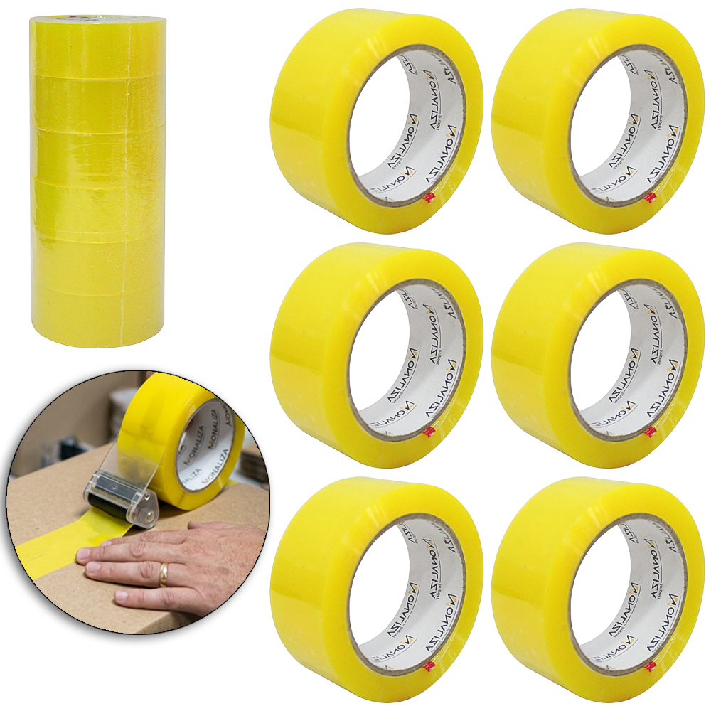 FITA DE EMPACOTAMENTO ADESIVA COM 6 PECAS 43MMX100M