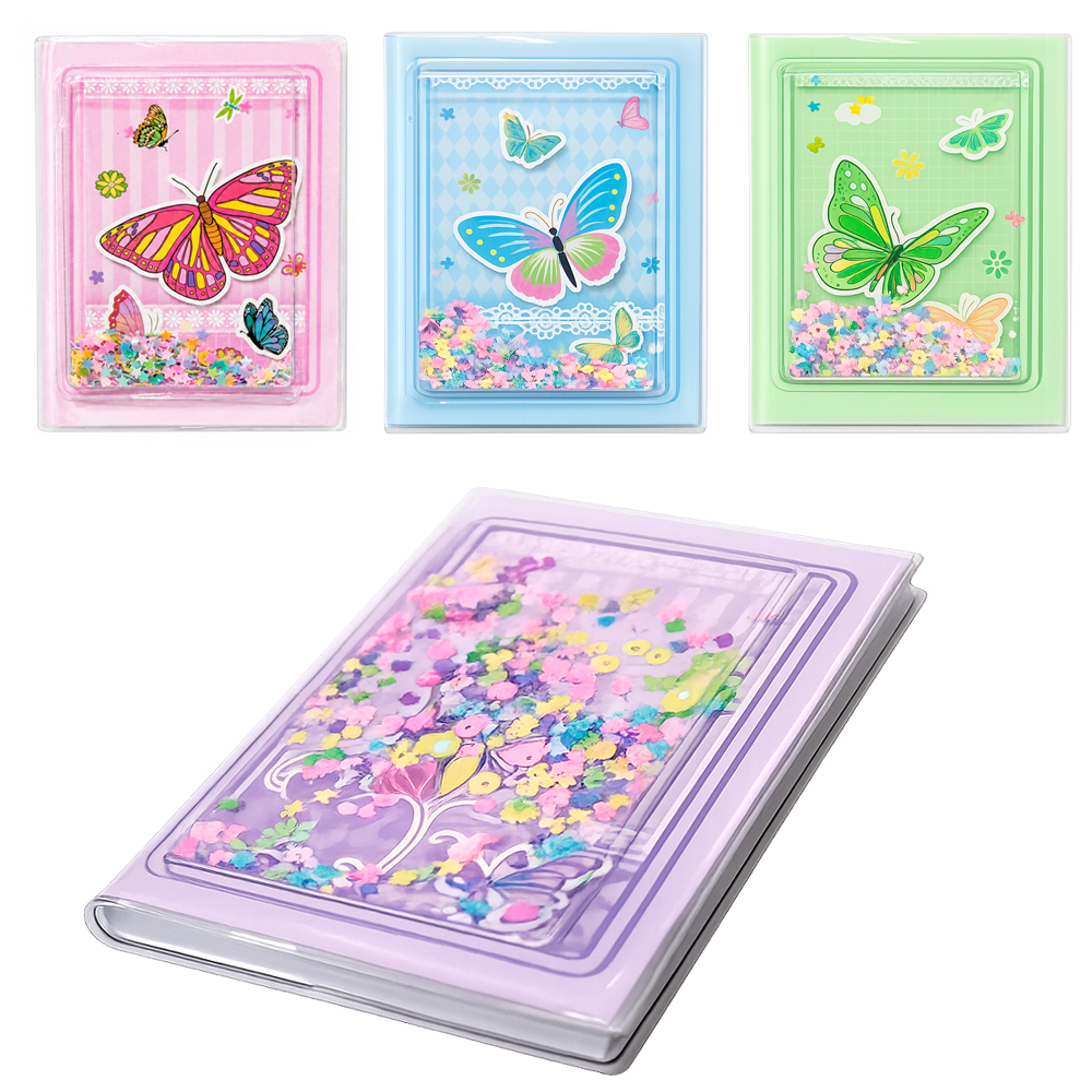 CADERNETA / BLOCO DE ANOTACAO BORBOLETA COM LANTEJOULA MAGICA 80 FOLHAS 11,3X8,5CM