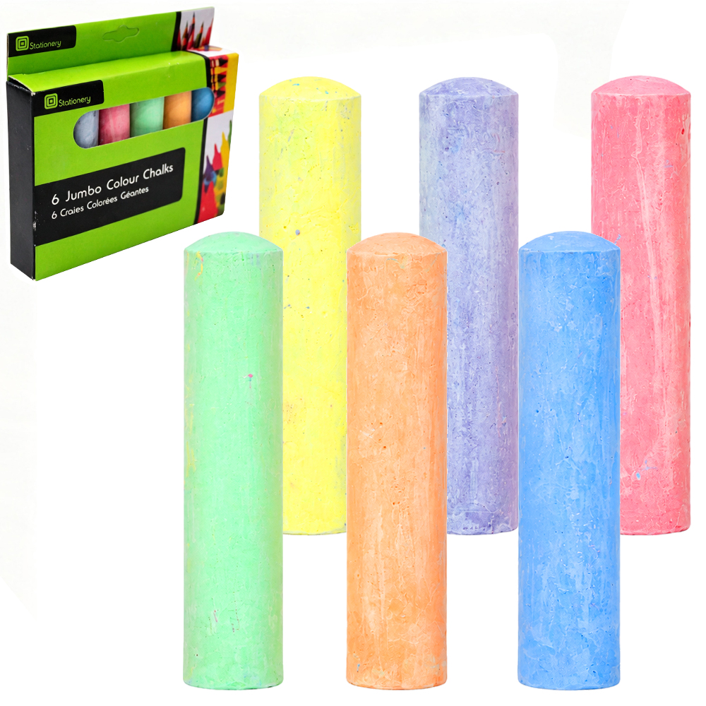 GIZ JUMBO COLORIDO CHALKS COM 6 PECAS 