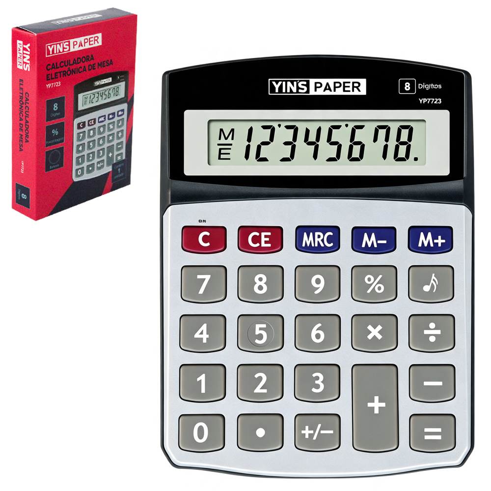 CALCULADORA ELETRONICA DE MESA 8 DIGITOS YINS PAPER A BATERIA 12,5X9CM