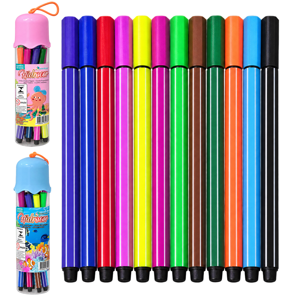 CANETA HIDROGRAFICA / HIDROCOR INTER PAPER COM 12 PECAS NO TUBO