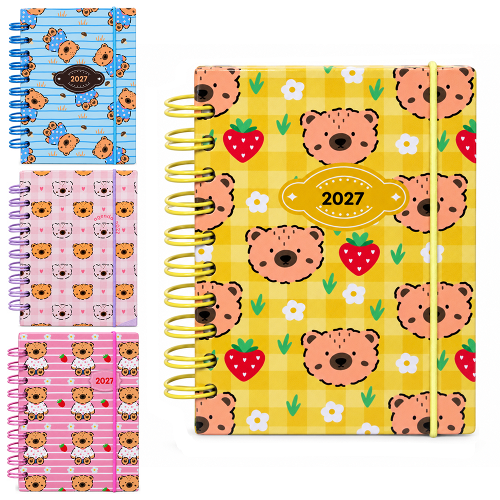 AGENDA 2027 CAPA DURA ESPIRAL URSINHOS 168 FOLHAS 15,2X11CM 
