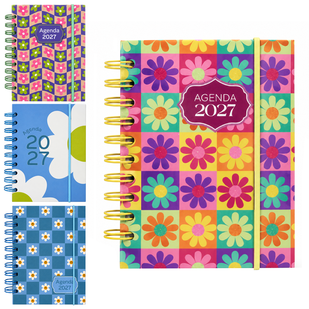 AGENDA 2027 CAPA DURA ESPIRAL FLORESCER 168 FOLHAS 15,2X11CM