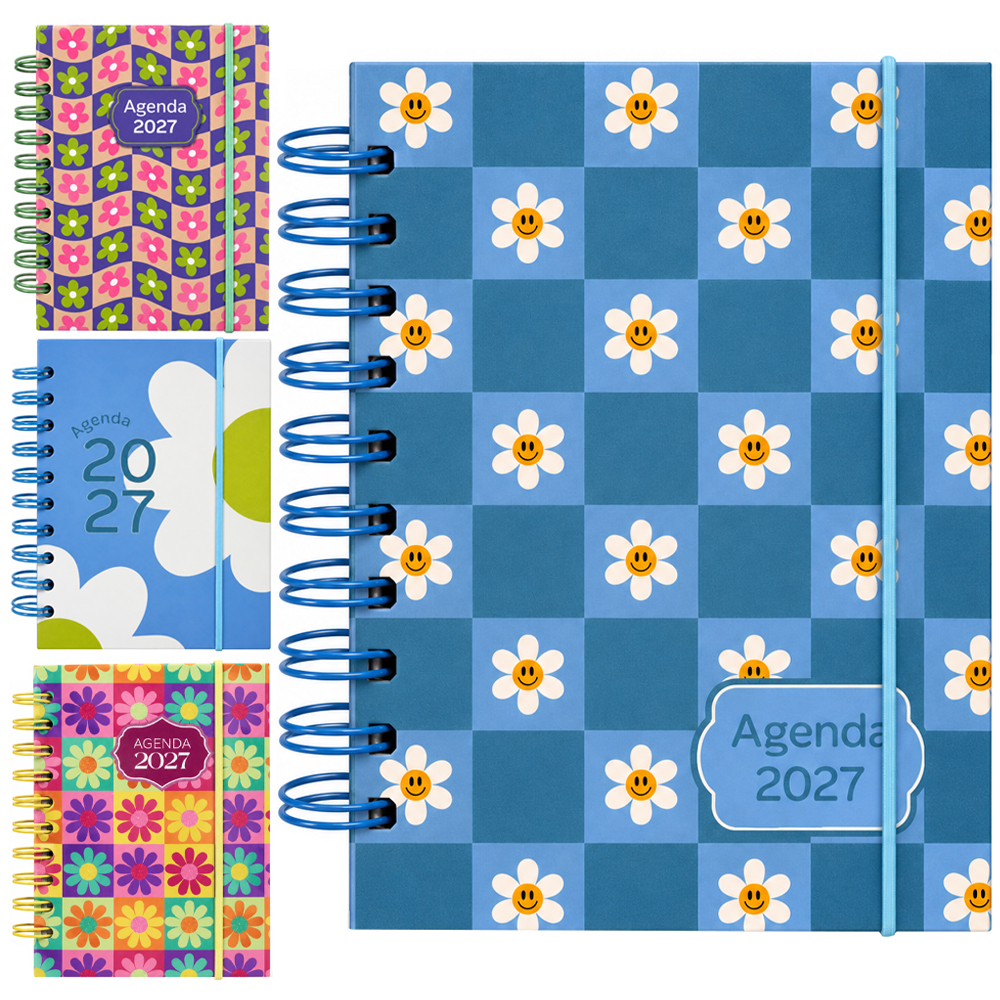 AGENDA 2027 CAPA DURA ESPIRAL FLORESCER 168 FOLHAS 18,7X13,7CM 