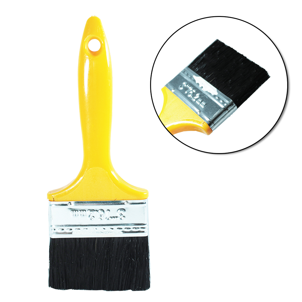 PINCEL / TRINCHA PARA PINTURA CABO PLASTICO AMARELO 3'' 76,2MM 21X8CM