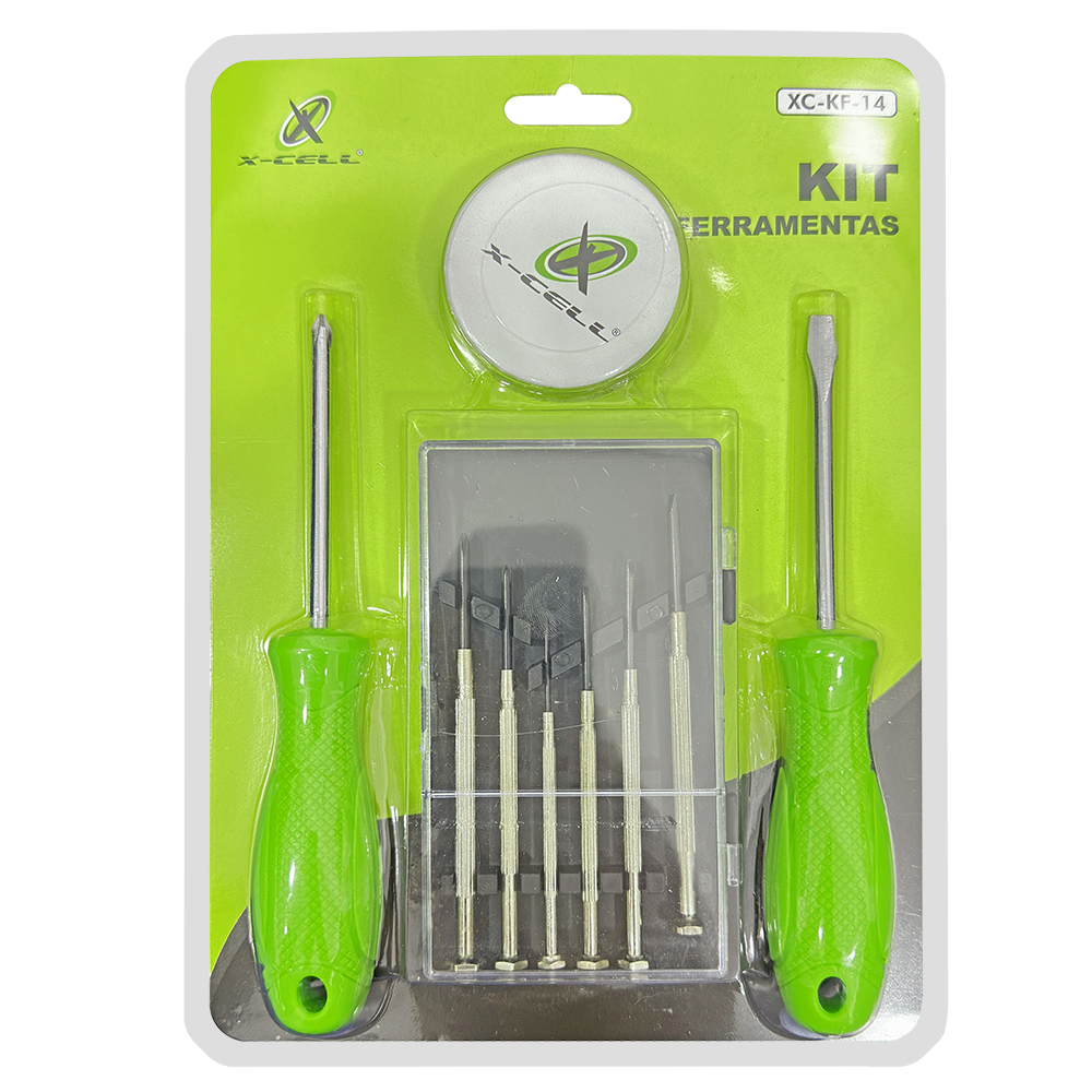 KIT FERRAMENTA COM JOGO DE CHAVE DE PRECISAO 6 PECAS + FITA ISOLANTE + CHAVE DE FENDA / PHILIPS X-CELL FRM