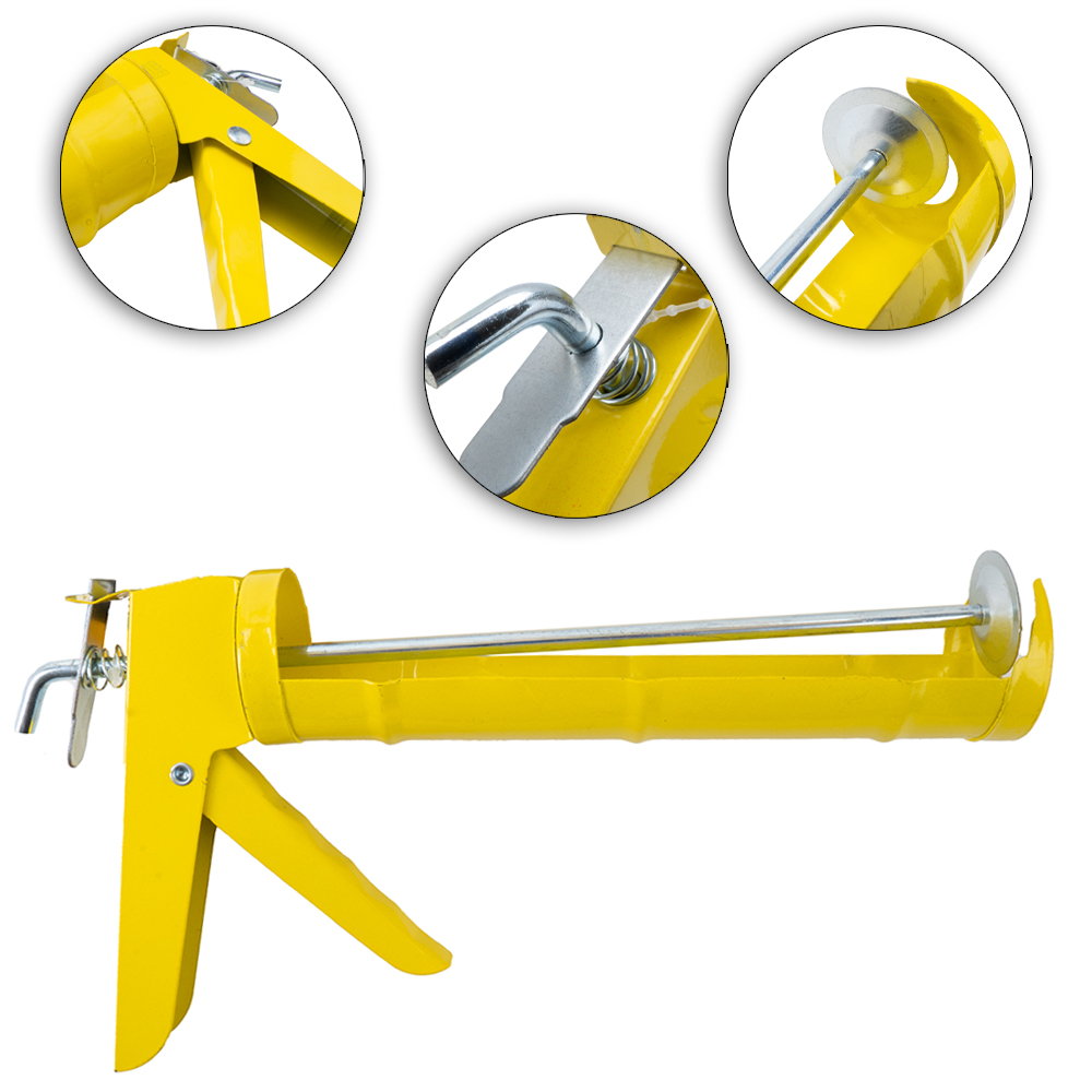 PISTOLA APLICADOR MANUAL PARA SILICONE AMARELO 9'' MB TOOLS