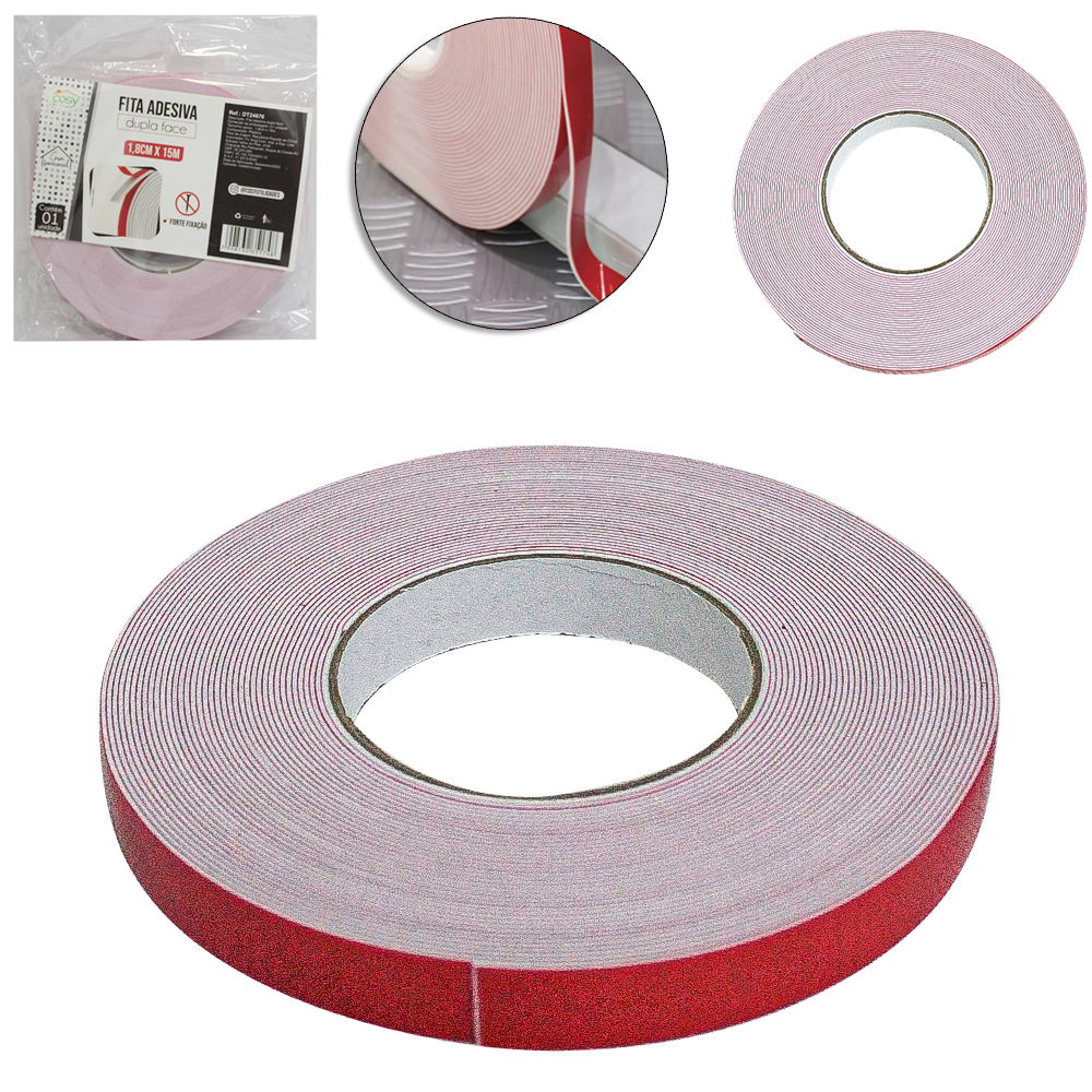 FITA ADESIVA DUPLA FACE DE ESPUMA 18MMX15M