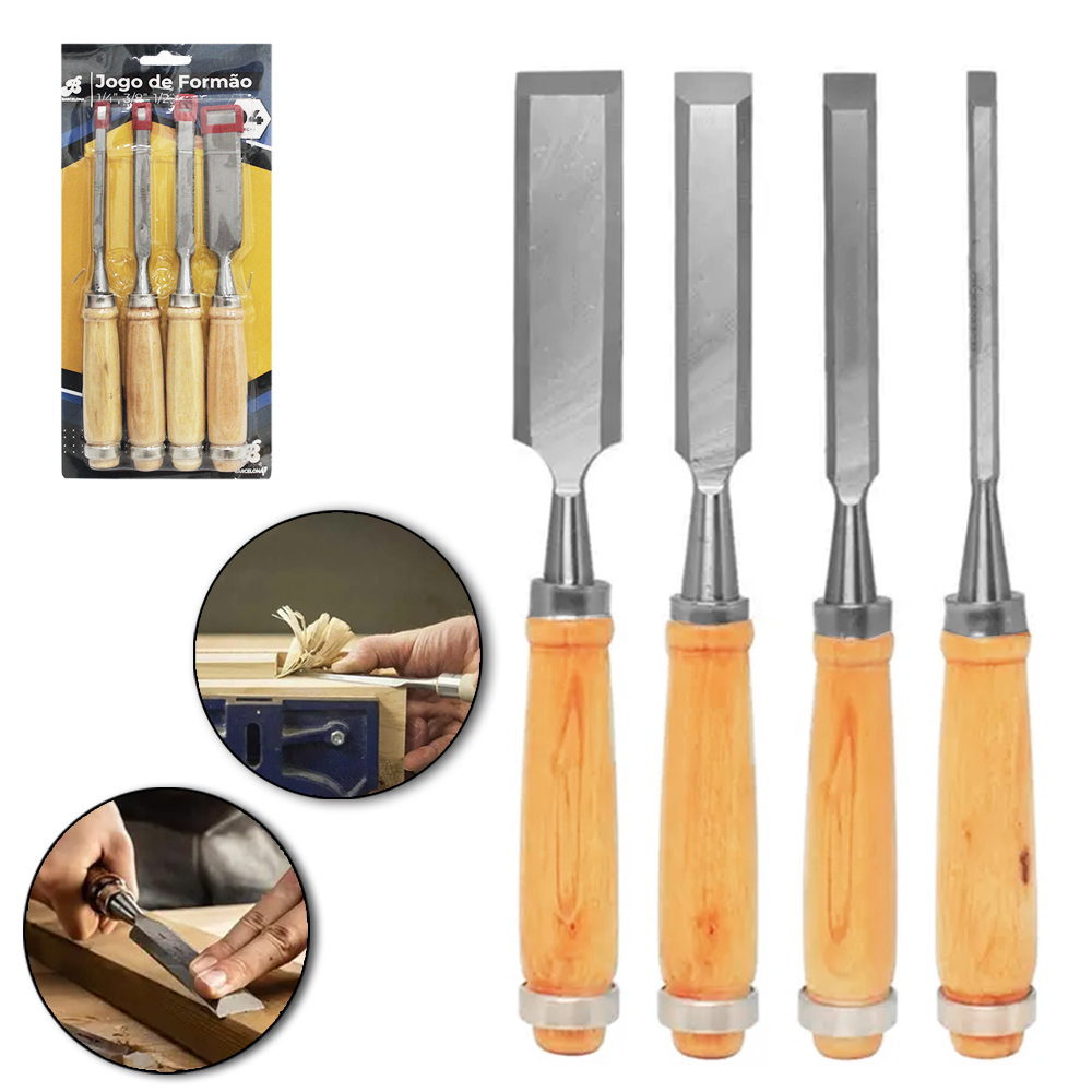FORMAO PARA ENTALHE DE MADEIRA COM 4 PECAS ¼-3/8-½-1''