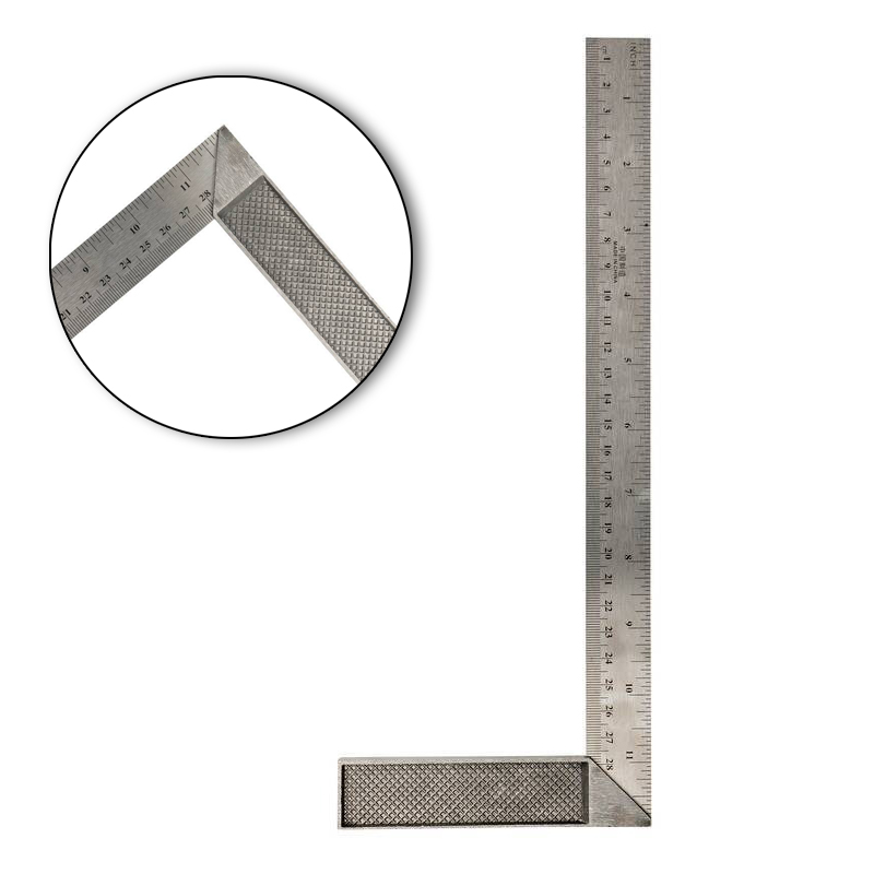 ESQUADRO DE INOX COM BASE DE ALUMINIO 12'' 30CM MB TOOLS