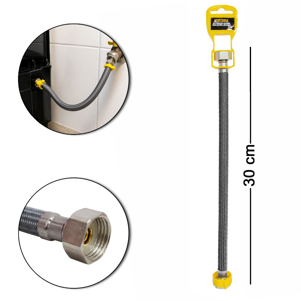 ENGATE FLEXIVEL TRANCADO NYLON FEMEA X FEMEA 30CM