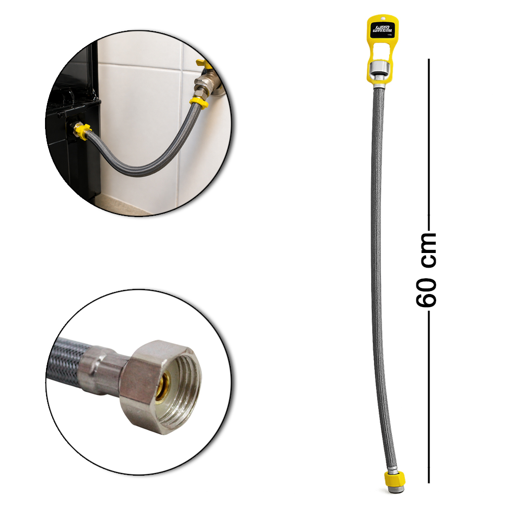 ENGATE FLEXIVEL TRANCADO INOX FEMEA X FEMEA 60CM