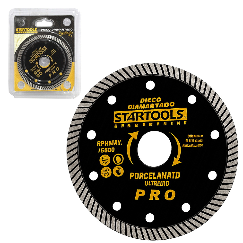 DISCO DE CORTE DIAMANTADO PARA PORCELANATO ULTRAFINO PRO 4'' 110MM COM ANEL ADAPTADOR