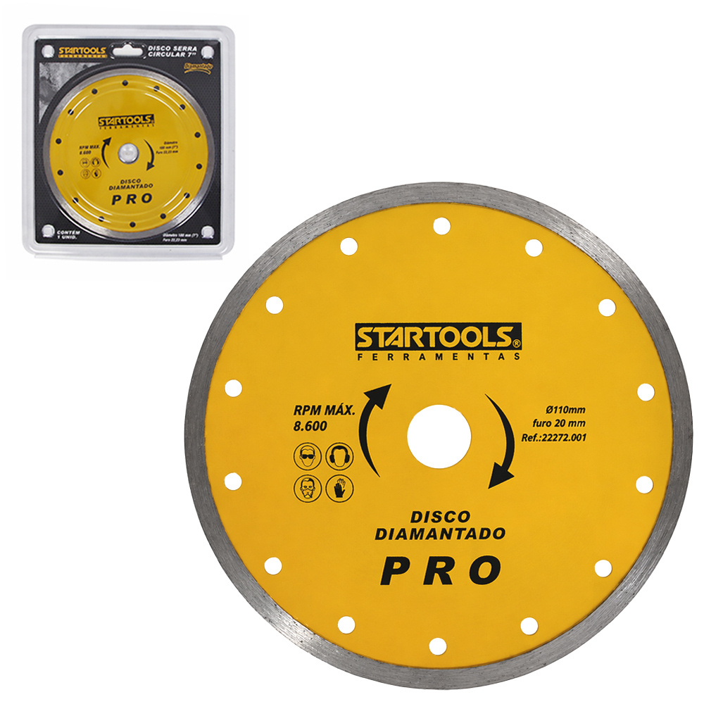 DISCO DE CORTE DIAMANTADO PRO 7'' 180MM COM ANEL ADAPTADOR