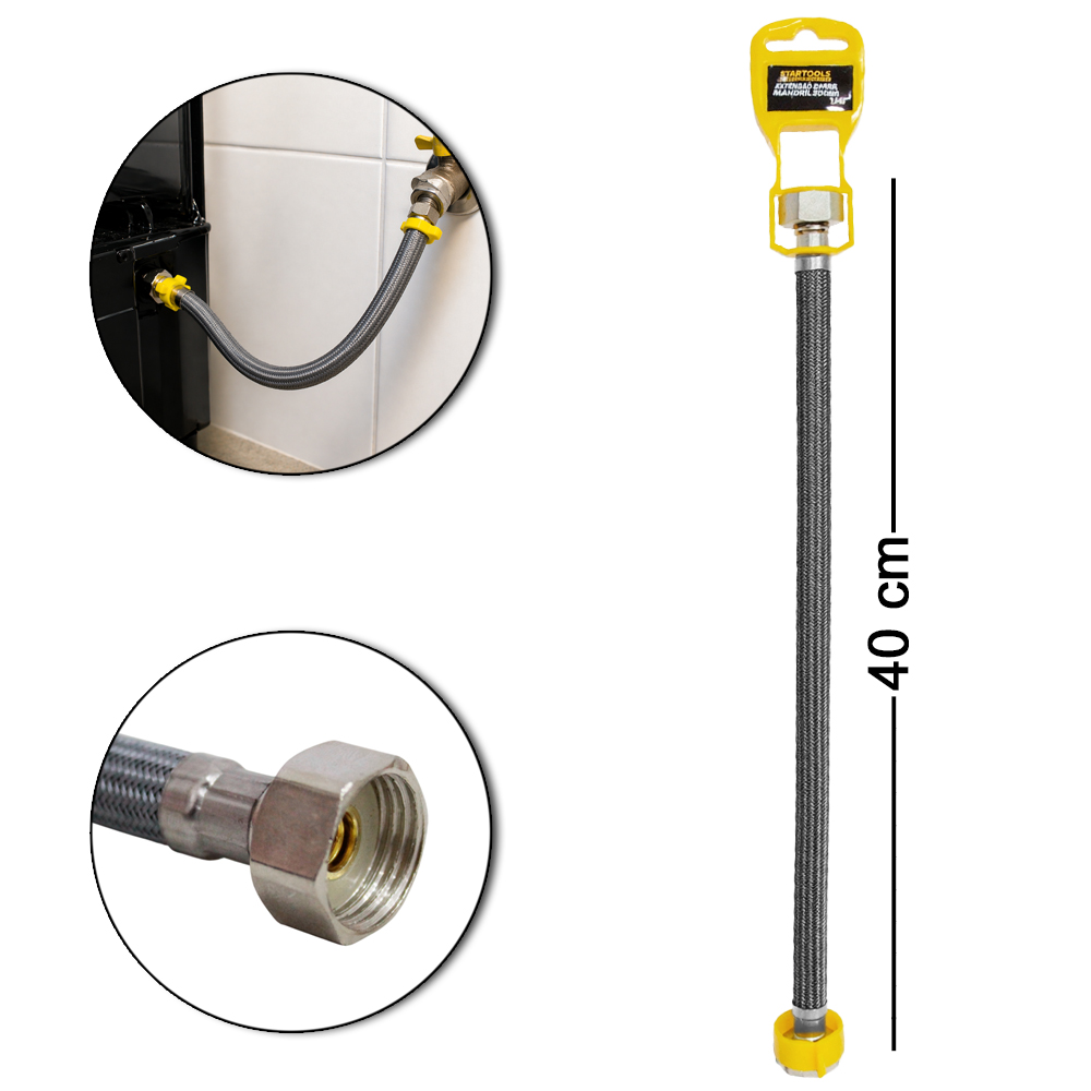 ENGATE FLEXIVEL TRANCADO NYLON FEMEA X FEMEA 40CM