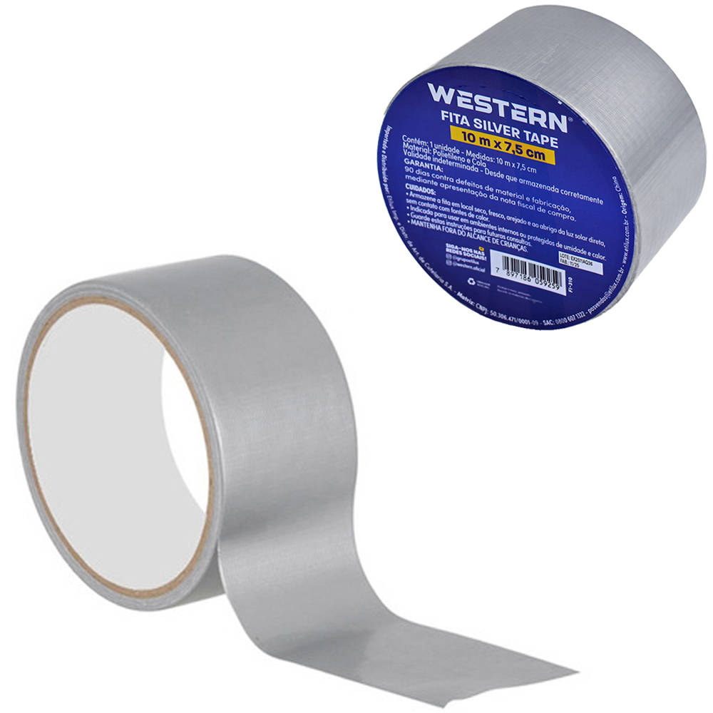 FITA ADESIVA MULTIUSO SILVER TAPE PRATA 75MMX10M