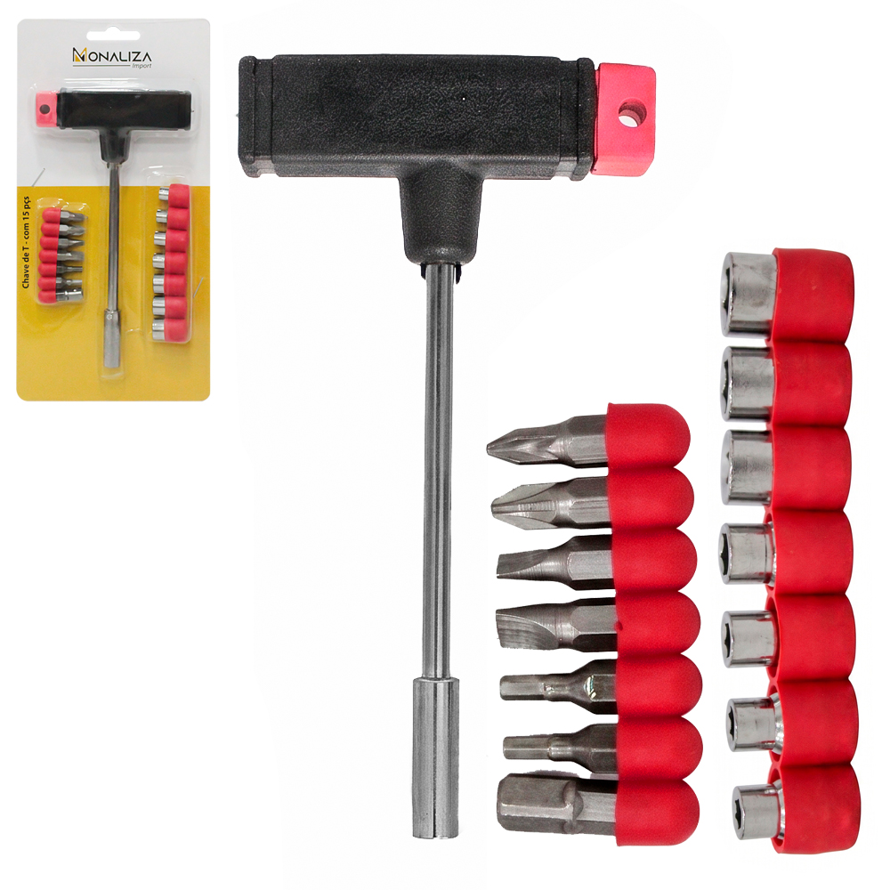 CHAVE TIPO T COM 6 BITS + 7 CANHAO / SOQUETE E ADAPTADOR