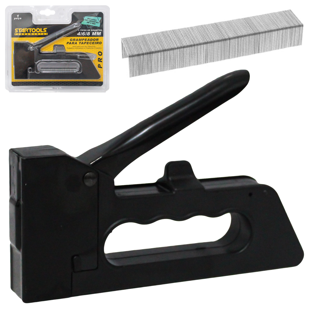 GRAMPEADOR PARA TAPECEIRO 4-6-8 COM 100 GRAMPOS DE 8MM PRO 