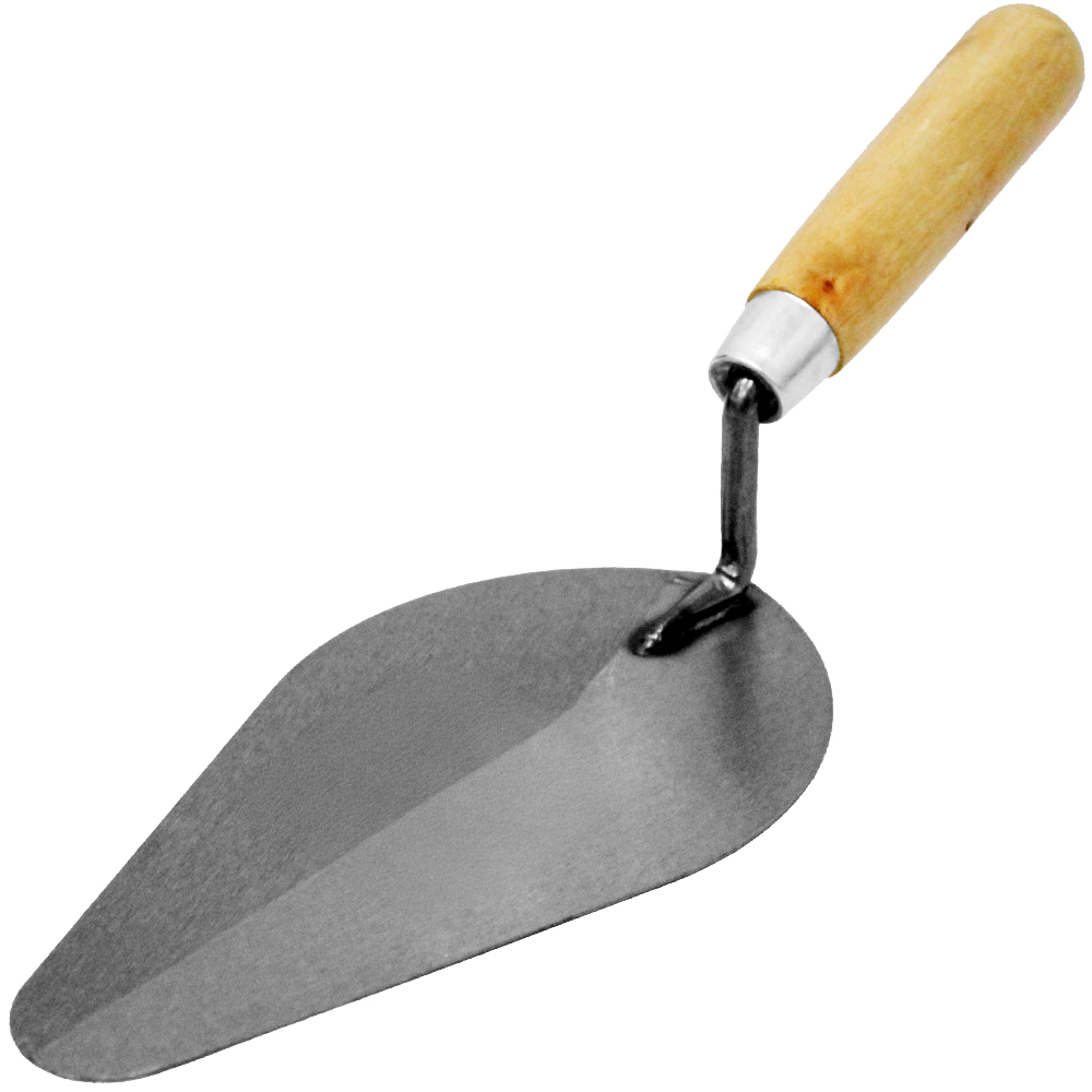 COLHER DE PEDREIRO CANTO REDONDO 8'' CABO MADEIRA