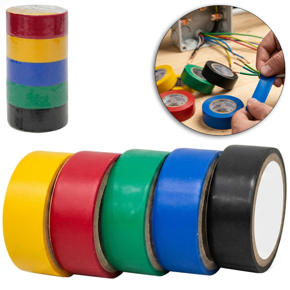 FITA ADESIVA ISOLANTE COLORS ANTICHAMA COM 5 PECAS 18MMX2,7M