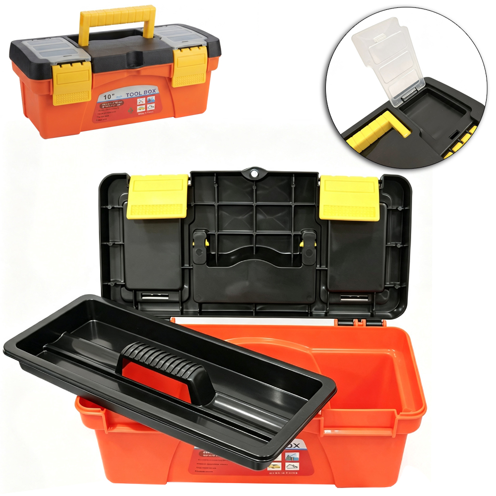MALETA DE PLASTICO FERRAMENTA COM BANDEJA 10'' 25,6X13,2X10,3CM 
