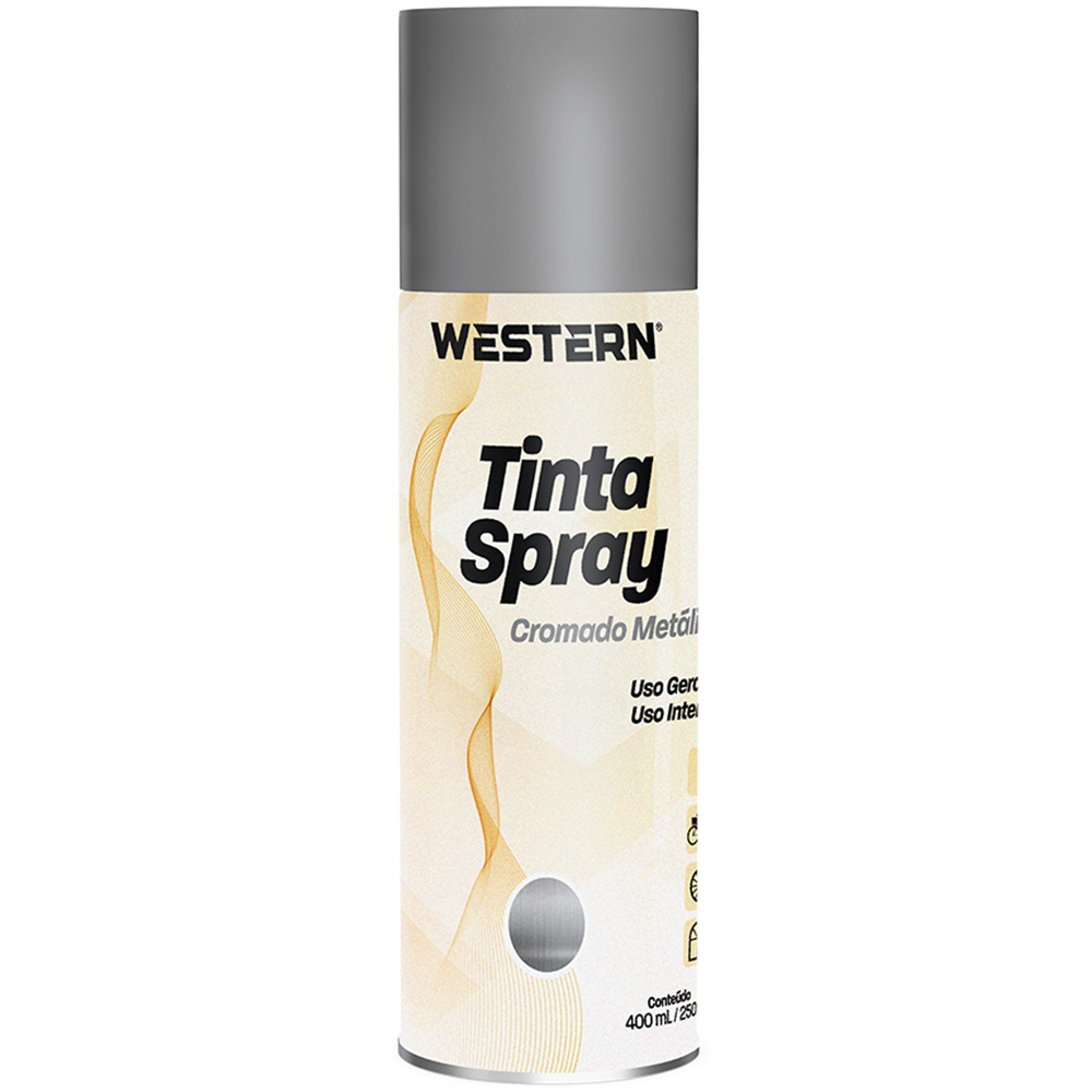 TINTA SPRAY USO GERAL CROMADO METALICO 400ML / 250G