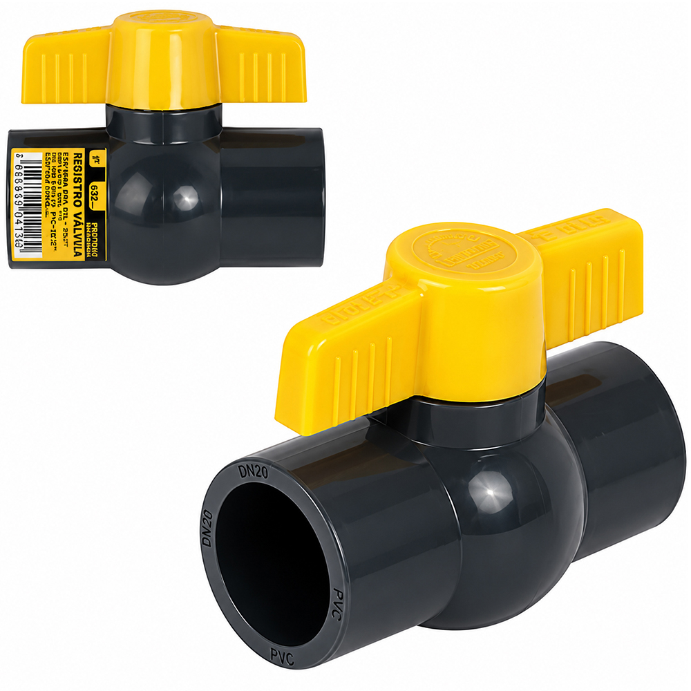 REGISTRO VALVULA DE ESFERA EM PVC 1'' 32MM SOLDAVEL