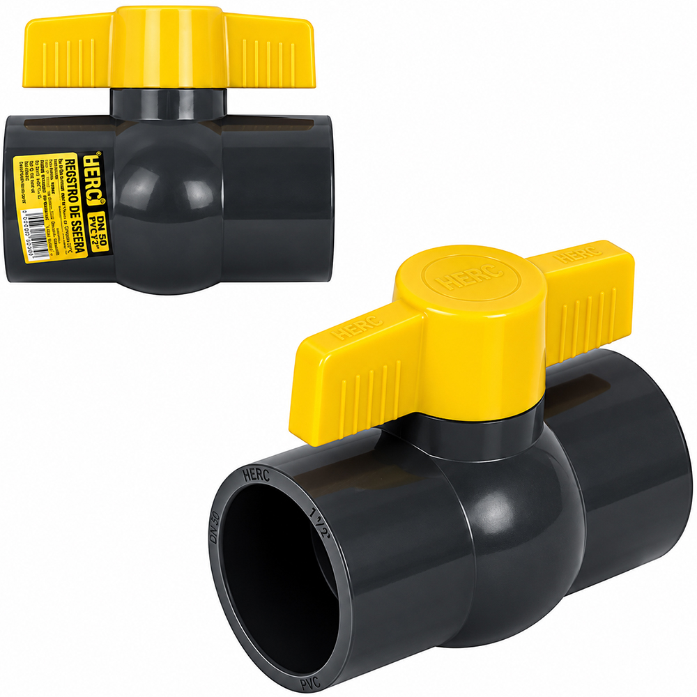 REGISTRO VALVULA DE ESFERA EM PVC 1 ½'' 50MM SOLDAVEL