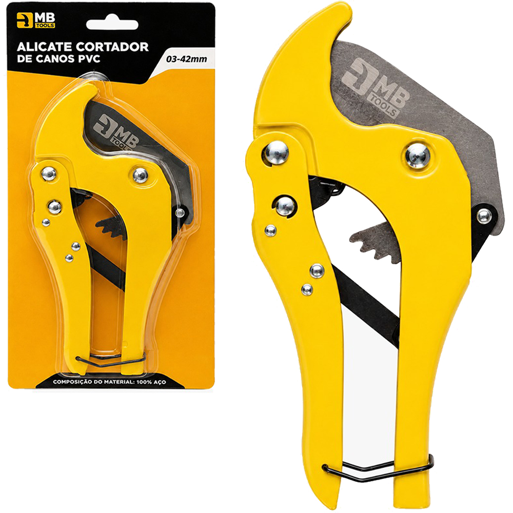 ALICATE CORTADOR DE CANO TUBO DE PVC 42MM COM TRAVA DE SEGURANCA 18CM  MB TOOLS