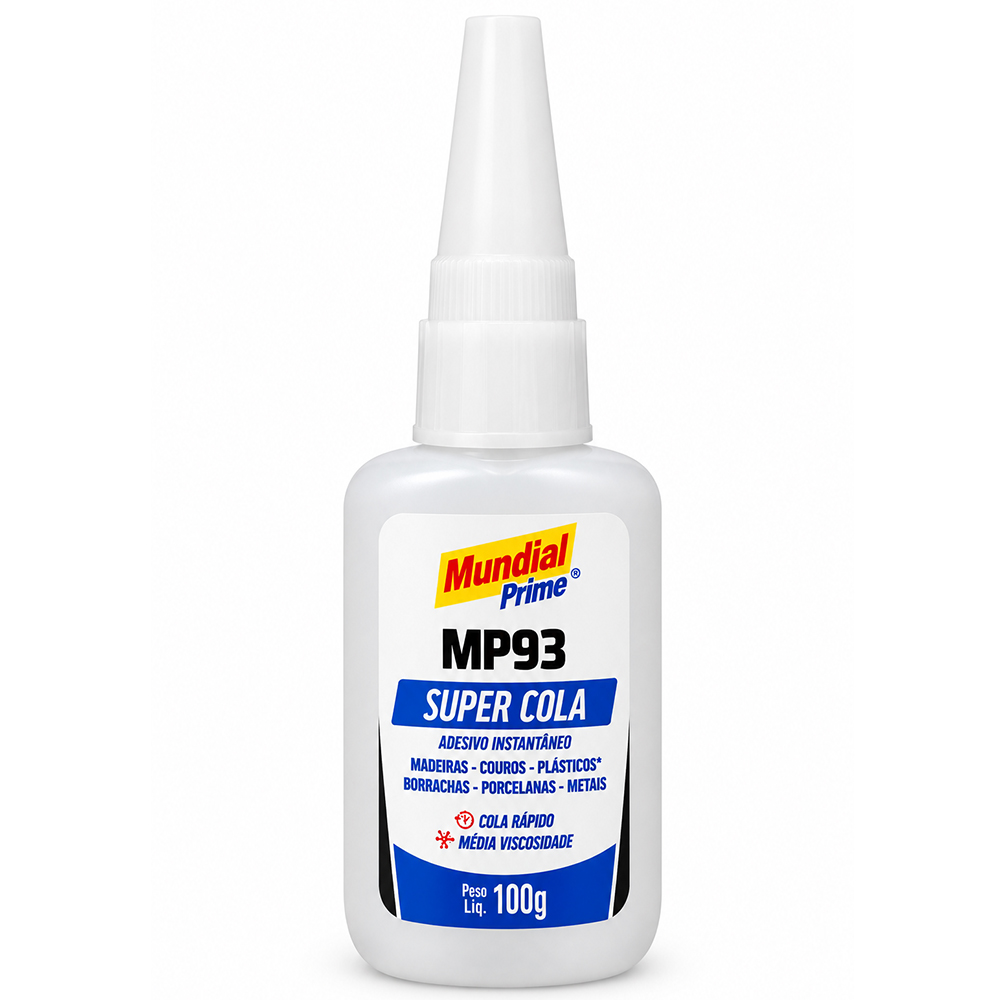 ADESIVO / COLA INSTANTANEA SUPER COLA MEDIA VISCOSIDADE MP93 MUNDIAL PRIME 100G
