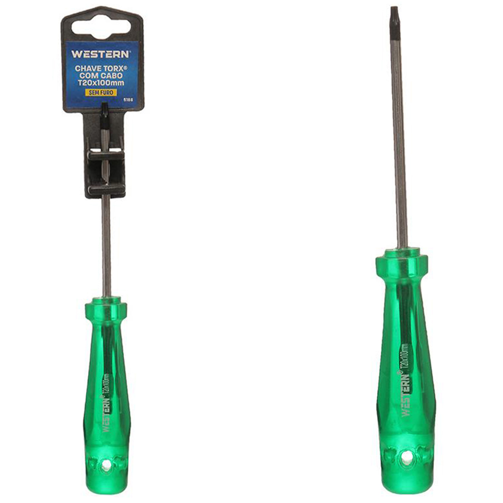CHAVE TORX T20X100MM CABO TRANSLUCIDO VERDE 