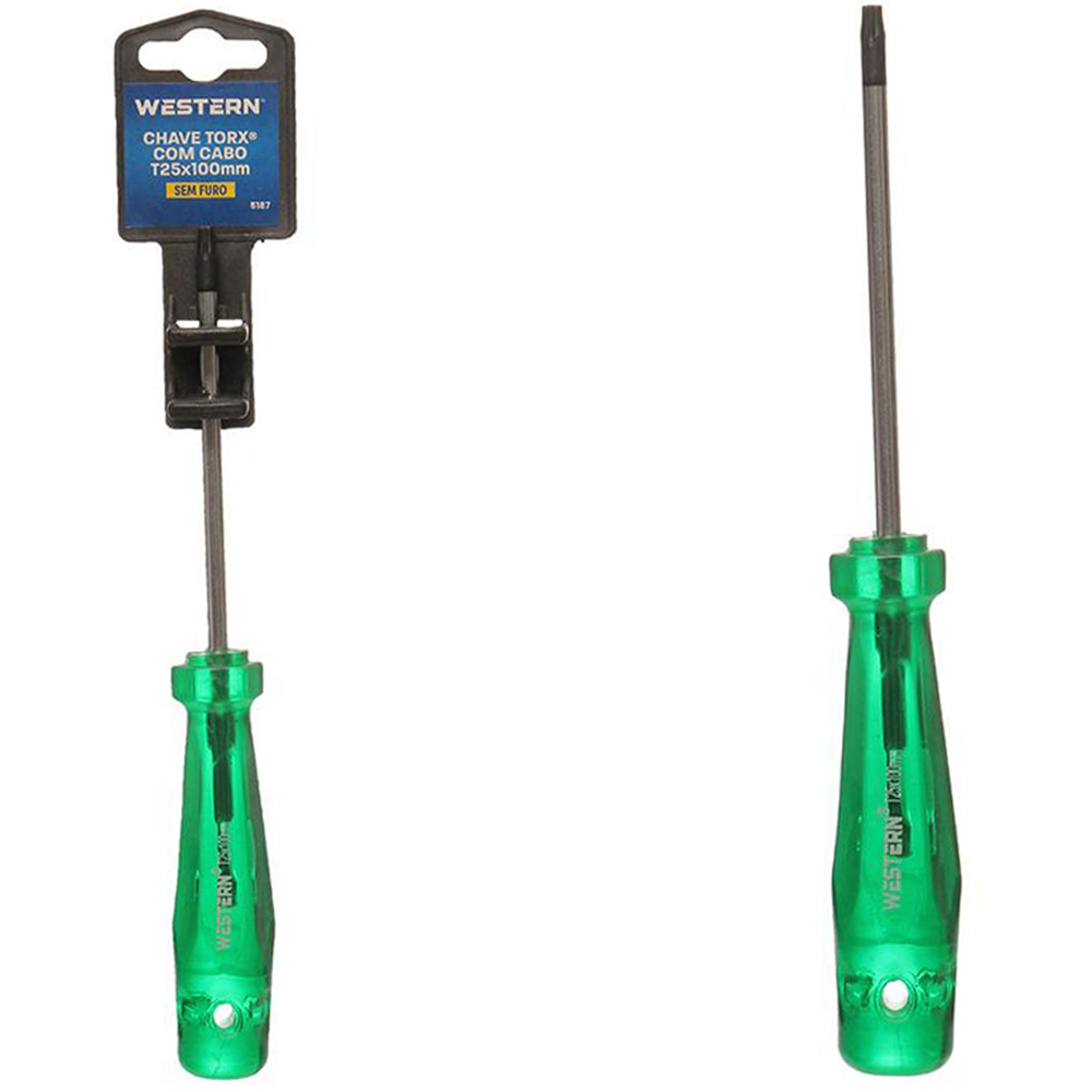 CHAVE TORX T25X100MM CABO TRANSLUCIDO VERDE