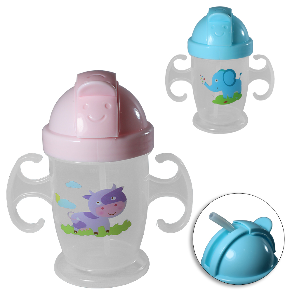 COPO BABY COM TAMPA E CANUDO + ALCA DE PLASTICO 200ML