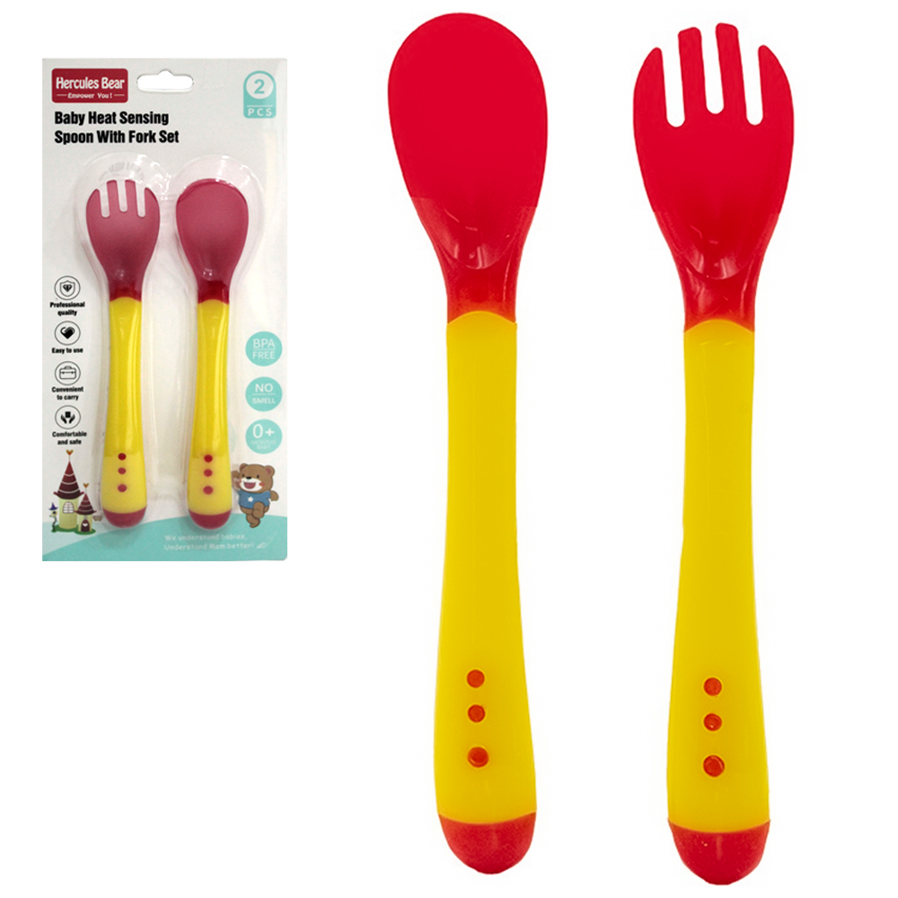 CONJUNTO DE TALHER INFANTIL DE PLASTICO TERMOSSENSIVEL COM COLHER + GARFO NEX COOK