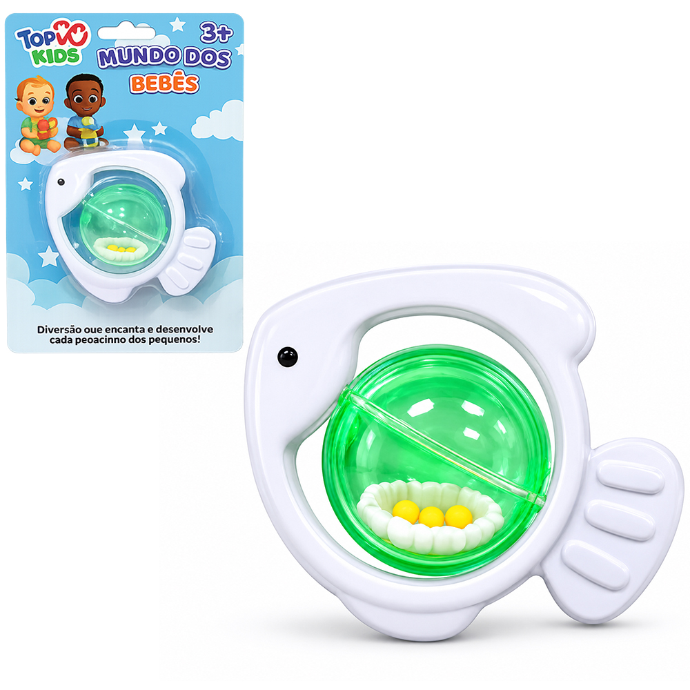 CHOCALHO BABY DIVERTIDO PEIXE MUNDO DOS BEBES TOP KIDS